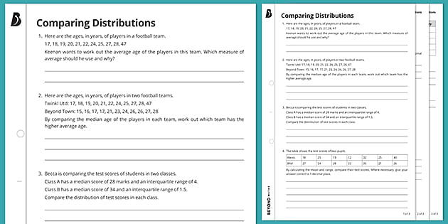 distribution of data worksheet