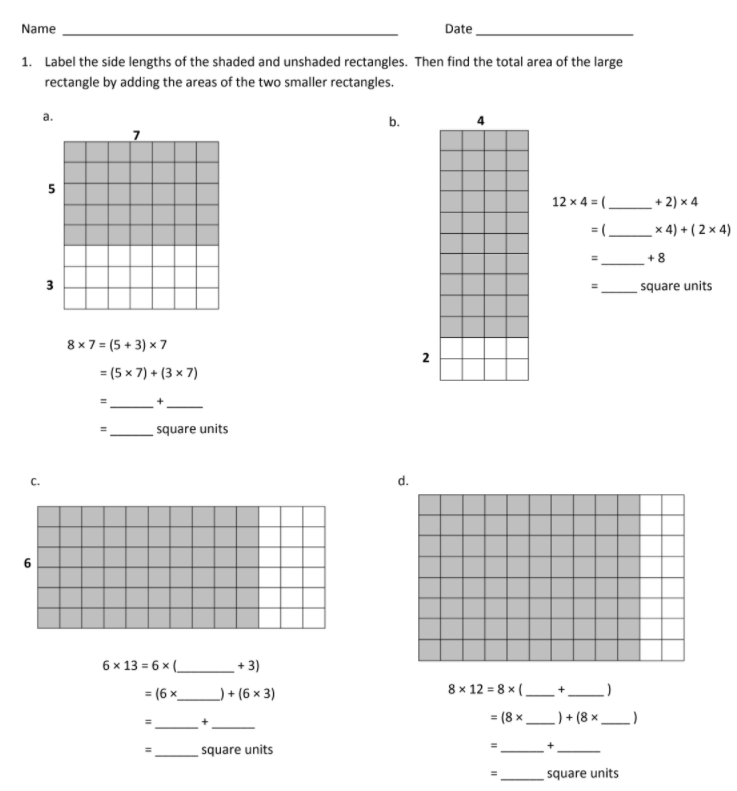 Find Area - Distributive Property (examples, solutions, videos ...