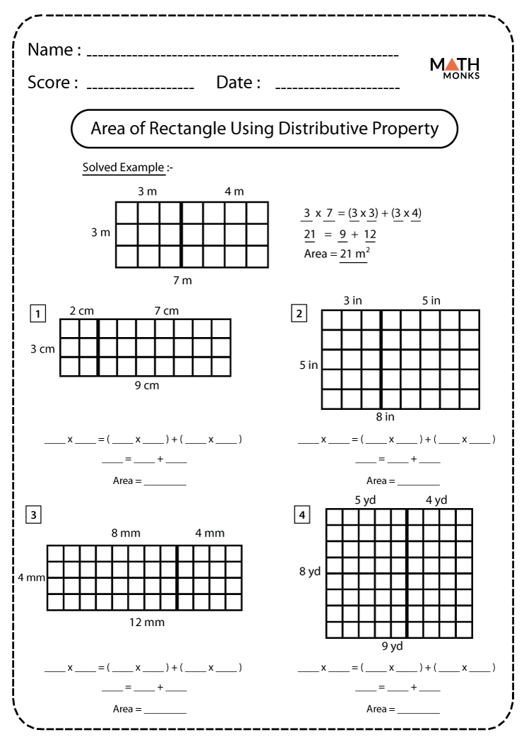 distributive property 3rd grade worksheet
