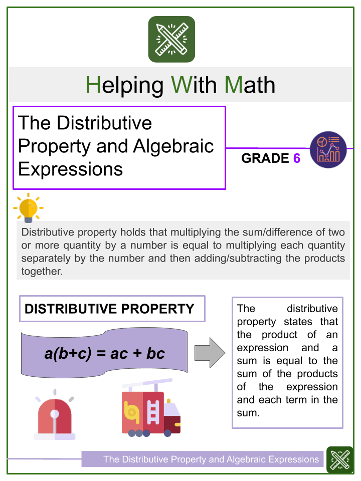 distributive property 6th grade worksheet