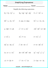 Printable algebra and pre-algebra math worksheets for math grades ...