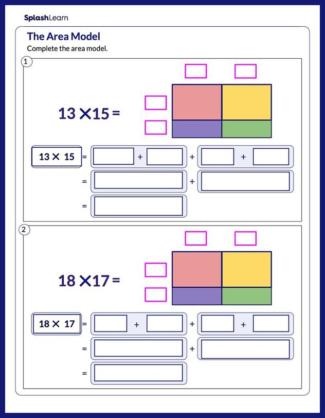 Solve Using Area Model Math Worksheets SplashLearn Worksheets Library
