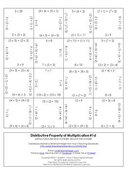 Distributive Property of Multiplication Activity, Game, or ...