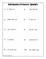 distributive property of algebra worksheet
