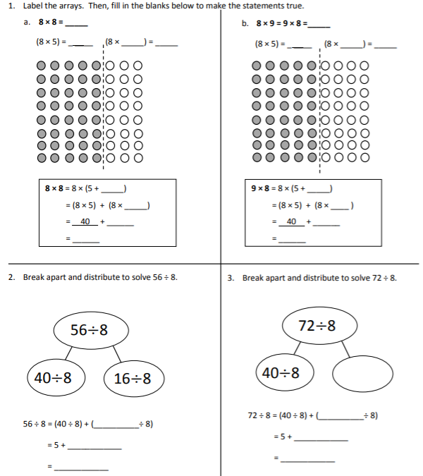 Find Facts Using Distributive Property Math Worksheets SplashLearn
