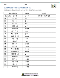 6th Grade Distributive Property Worksheets