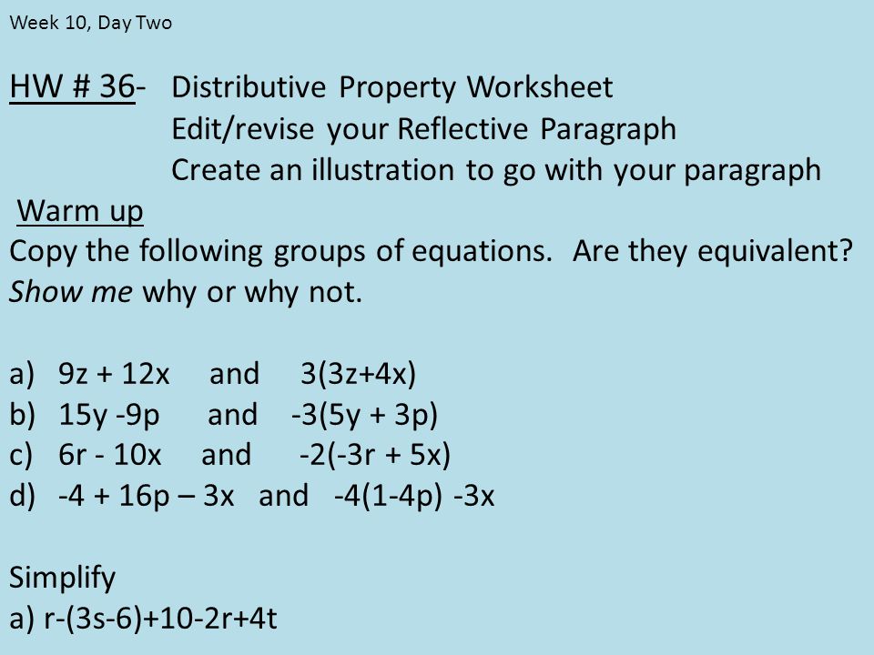 distributive property worksheet illustration