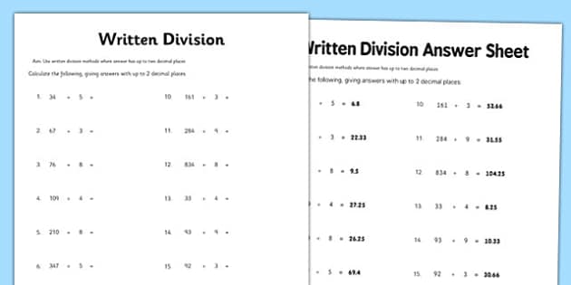 Dividing Decimals Worksheet | Teacher-Made Resource - Twinkl