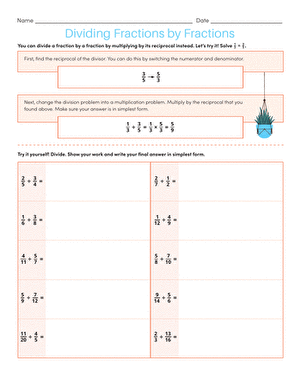 divide fractions worksheet