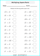 divide radicals worksheet