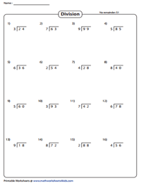 dividing 2 digit by 1 digit numbers worksheet