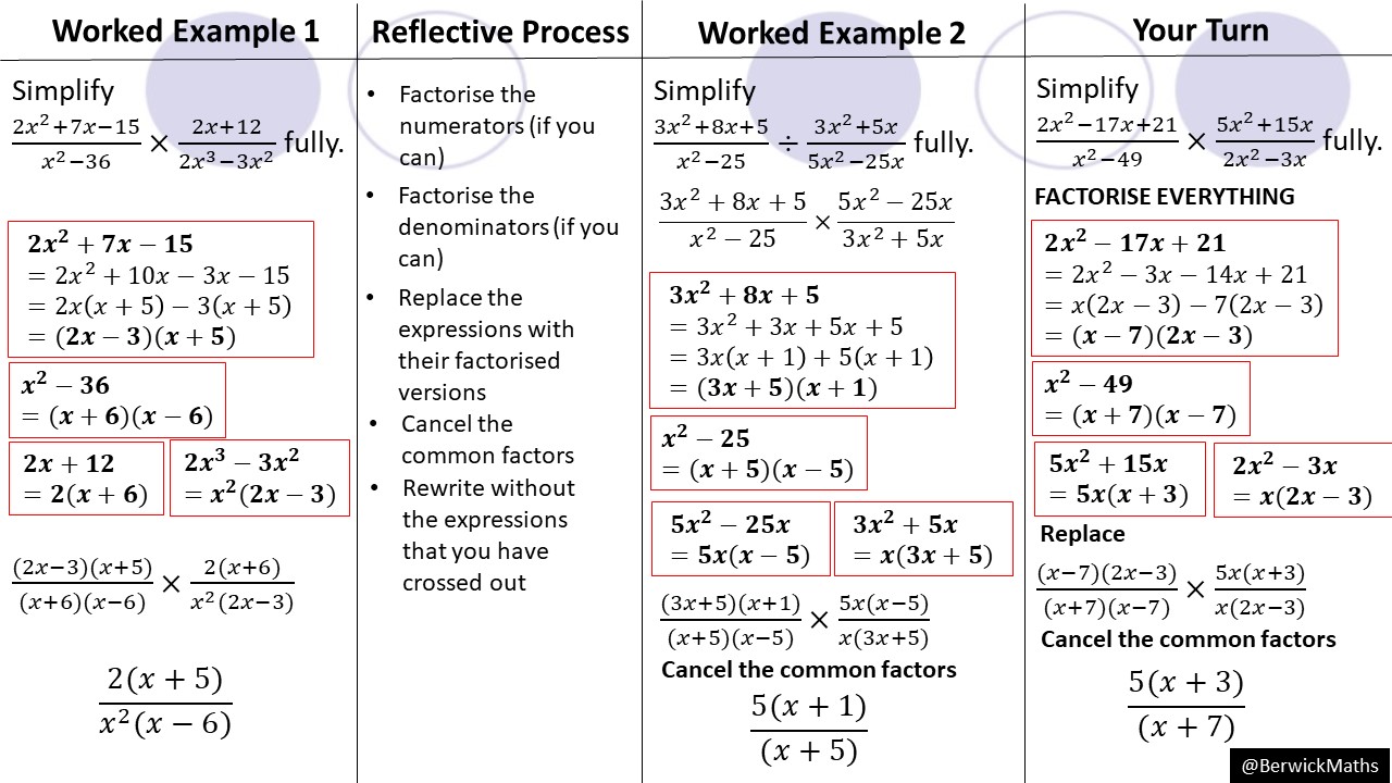 Multiplying and Dividing Algebraic Fractions (supercharged ...