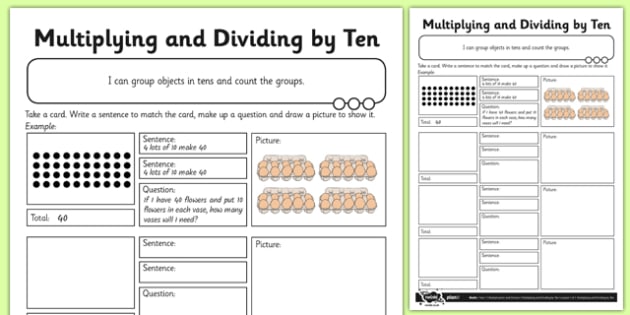 dividing by 10 worksheet