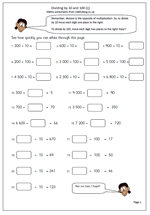 Year 4 maths worksheet: Dividing by 10 and 100 - Maths Blog