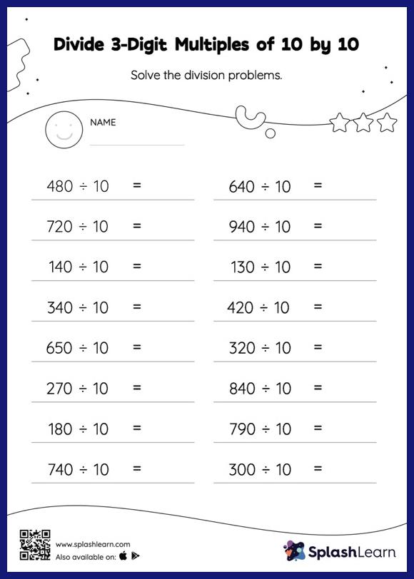 dividing by multiples of 10 worksheet