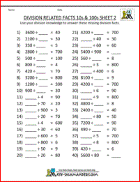 dividing by multiples of 10 worksheet