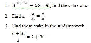 dividing complex numbers worksheet with answers