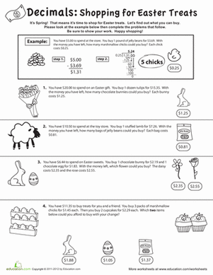 dividing decimals 5th grade math worksheet