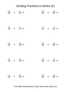 dividing fractions 5th grade worksheet