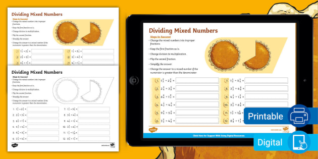dividing fractions and mixed numbers worksheet 6th grade