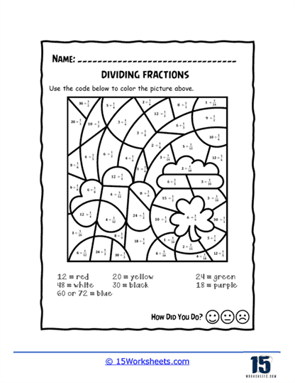 dividing fractions by fractions worksheet