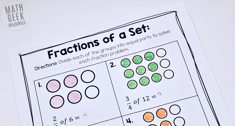 dividing fractions by whole numbers using models worksheet