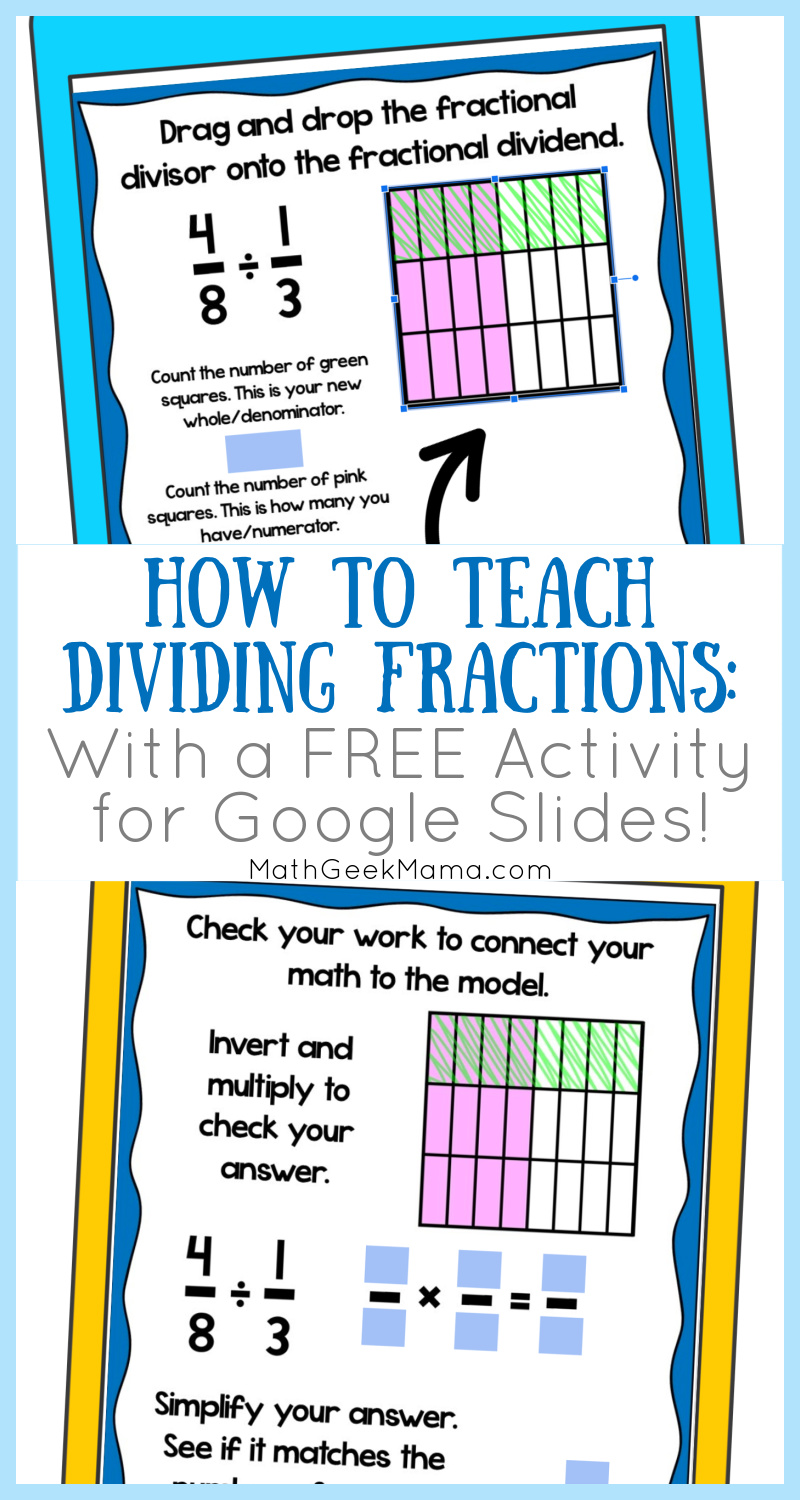 dividing fractions with models worksheet
