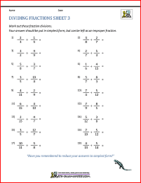 dividing fractions worksheet answer key
