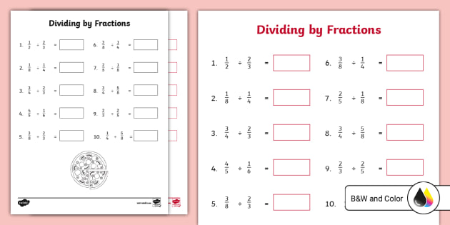 Dividing Fractions Questions | Teacher-Made (teacher made)