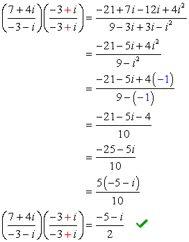 dividing imaginary numbers