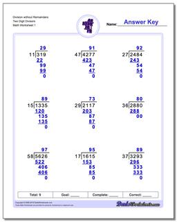 Long Division Worksheets: Division with Multi-Digit Divisors