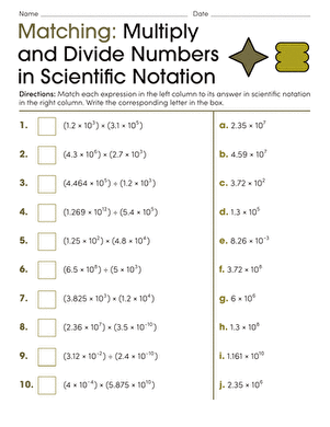 dividing numbers in scientific notation worksheet