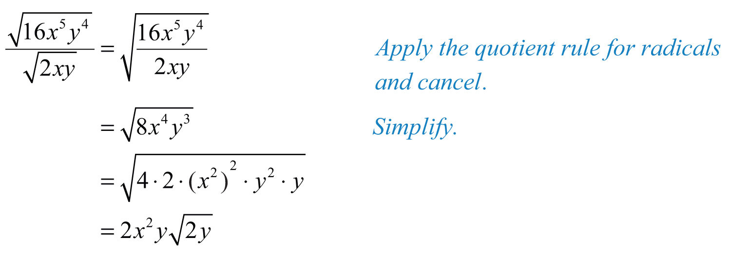 Multiplying and Dividing Radical Expressions