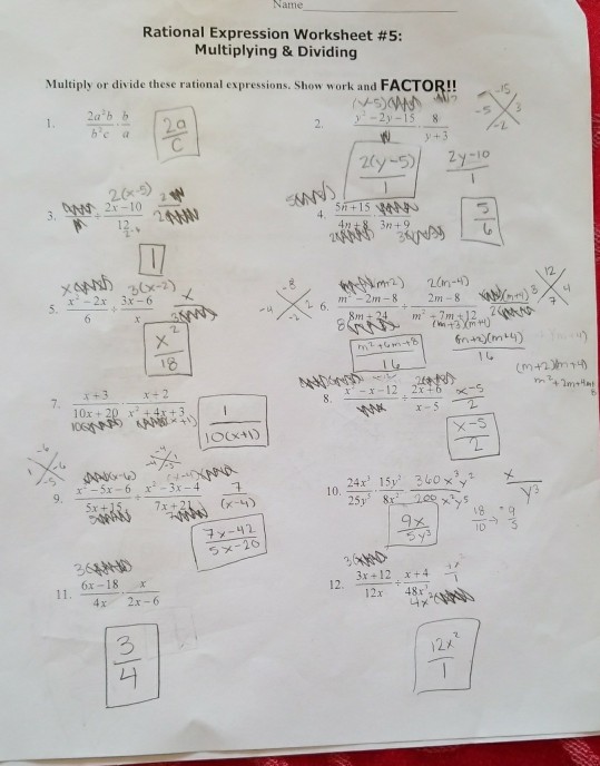 dividing rational expressions worksheet answers