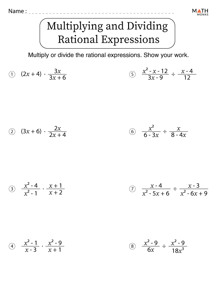 dividing rational expressions worksheet answers