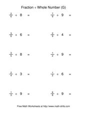 dividing whole number by fraction worksheet