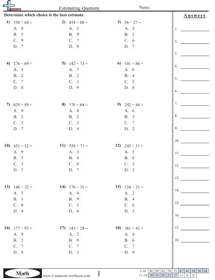 dividing whole numbers worksheet common core