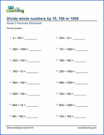 dividing whole numbers worksheet pdf