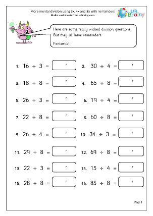 dividing with remainders grade 4