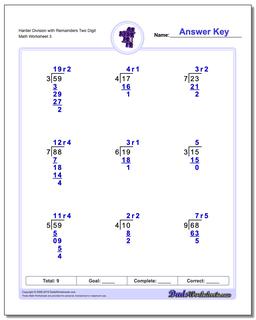 dividing with remainders grade 4