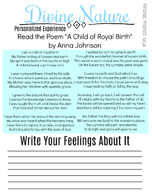 Divine Nature Worksheet