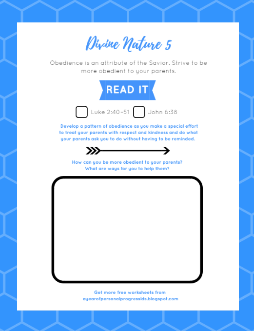 divine nature worksheet