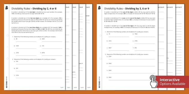 ? Divisibility Rules (Teacher-Made) - Twinkl