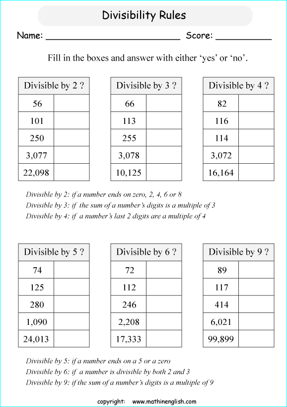 Printable primary math worksheet for math grades 1 to 6 based on ...