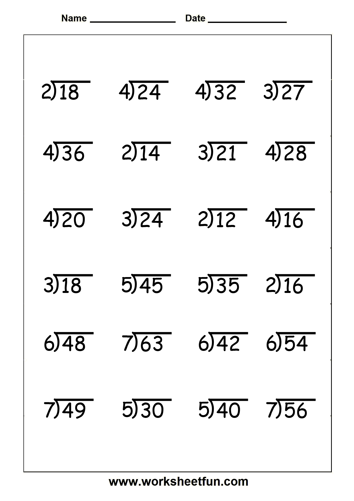 Division Worksheets - 4 Worksheets / FREE Printable Worksheets