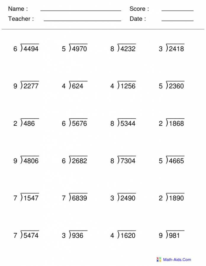 Division Worksheets Printable Long Division Worksheets 4th Grade ...