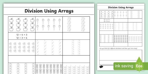 Division Using Arrays | Division with Arrays Worksheet - Worksheets Library