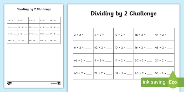? Dividing by 2 Challenge (teacher made) - Twinkl