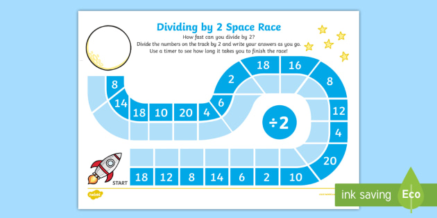 FREE! - Divide by 2 Space Race Activity (teacher made)
