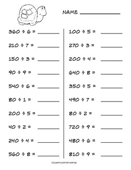 division by multiples of 10 worksheet